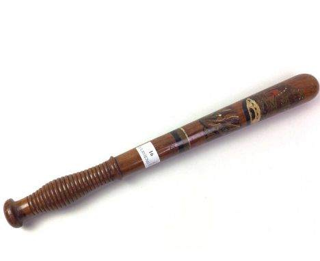 PAINTED VICTORIAN GLASGOW POLICE TRUNCHEON, stamped 534 Mcnaughton, Glasgow46cm long