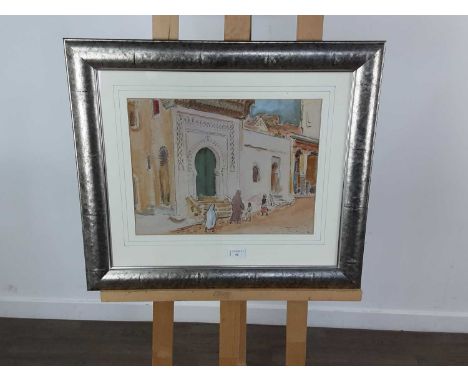 * ALEXANDER GRAHAM MUNRO RSW (SCOTTISH 1903 - 1985), STREET SCENE, FEZ watercolour on paper, signedmounted, framed and under 