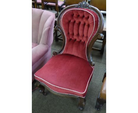 A Victorian mahogany framed button back nursing chair 