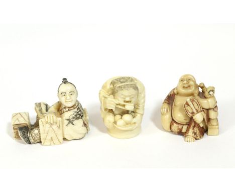 A 19th century Meiji Period netsuke, seated scholar, signed Gyokushi (1801-1868), a recorded artist in 'The Netsuke Handbook'