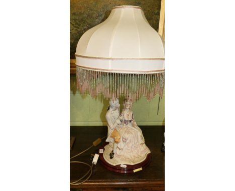 A Capodimonte figural lamp 