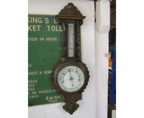 Wheel barometer with broken glass 