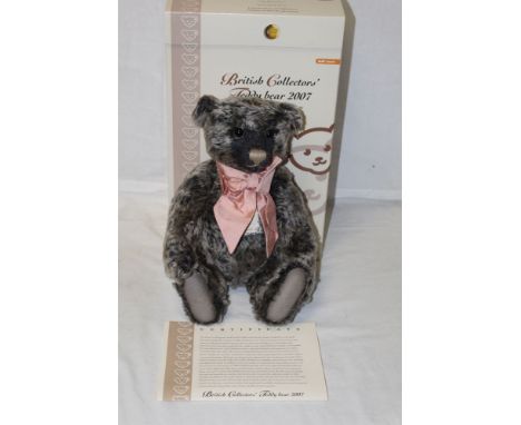 A Steiff British Collector's 2007 teddy bear, titled "Old Black Bear", limited edition 574 of 3000, having a grey tipped moha