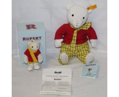 A Steiff Classic "Rupert the Bear", wearing the trademark Rupert outfit, and measuring 30cm tall, together with a Steiff Clas