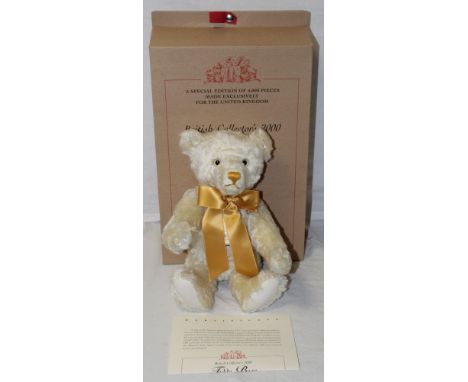 A Steiff "British Collector's 2000 teddy bear", limited edition 1814 of 4000, having a champagne coloured mohair covered body