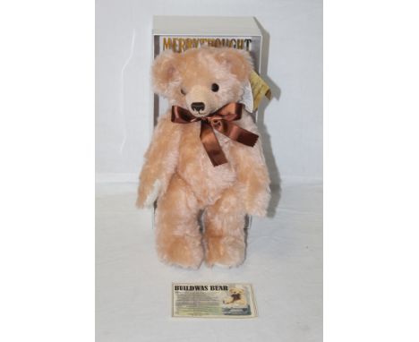 A Merrythought "Spitfire bear", limited edition 17 of 70, to commemorate the 70th anniversary of the Spitfire, having a blond