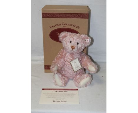 A Steiff British Collector's 1997 teddy bear, titled "Rosabella", limited edition 1762 of 3000, having a rose coloured mohair