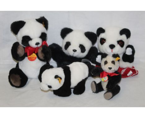 A group of Panda soft toys, by Steiff and Chad Valley, comprising a "Teddy Panda", 029905, a Steiff Original Panda, 040238, a