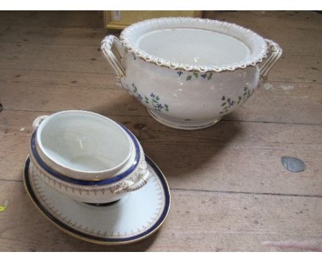 A Royal Worcester tureen and stand, together with a 19th century porcelain tureen base