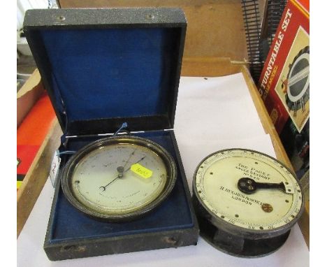 A cased barometer, together with a Paget Angle Sextant, H Hugh &amp; Son, London