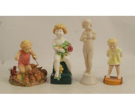 A Royal Worcester figure, Tommy, shape number 2913, height 4.5ins, together with another Royal&nbsp; Worcester figure, a girl