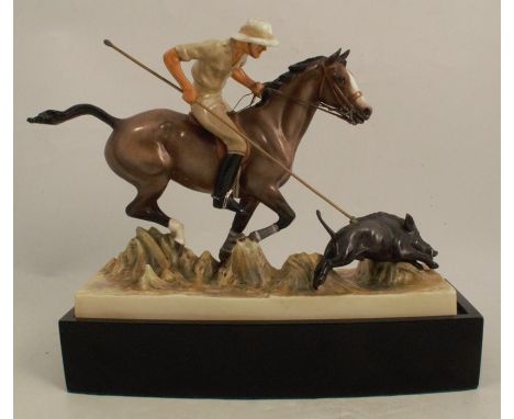 A Royal Worcester model, Hog Hunter, modelled by Dorothy Lindner, model number 3164, height including base 8.5insCondition Re