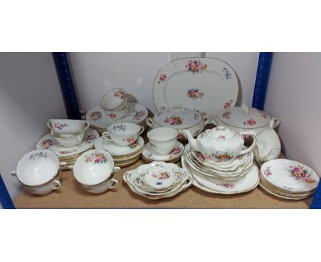 A Coalport bone china “Junetime” extensive fifty-nine piece part dinner &amp; tea service.
