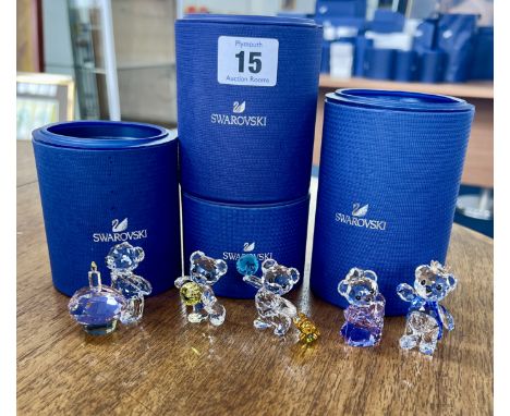 Swarovski Crystal Glass, Kris bears including 'Aries', 'Cancer', 'Virgo', 'Prince &amp; Princess' etc, all boxed (7).