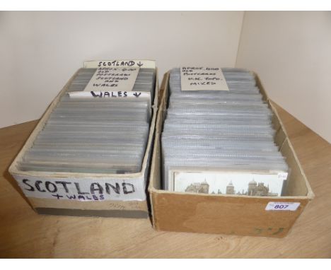 POSTCARDS, 2 BOXES OF APX 800 TOPOGRAPHICAL INC SCOTLAND &amp; WALES POSTCARDS   Boxes with an estimated  400 or so in each b