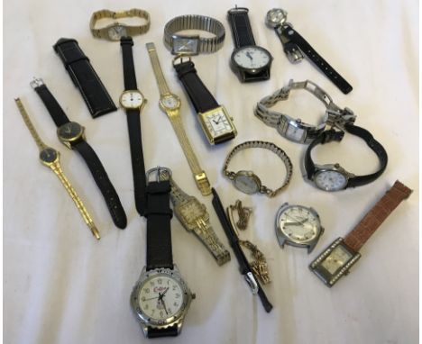 A quantity of assorted mens and ladies wrist watches. To include Fossil, Avia and Constant. 