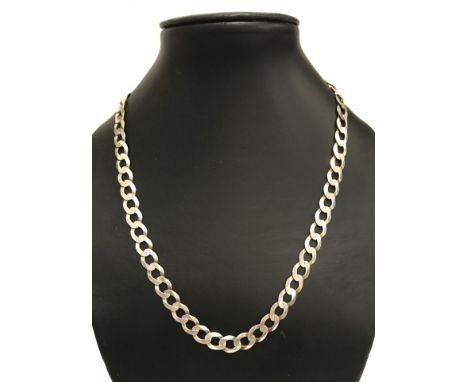 A mens 18inch silver curb chain necklace.  Total weight 32.2g.