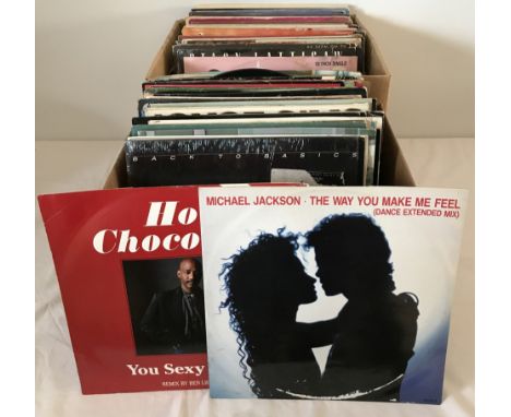2 boxes of mostly 1980's vinyl 12" and LP's. To include Billy Ocean, Michael Jackson, Lionel Richie and Donna Summer. 