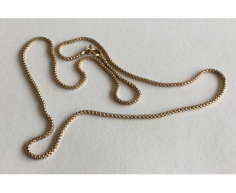 A 9 carat snake link chain with ring clasp. Approx. 4.7 grams. Est. £50 - £80.