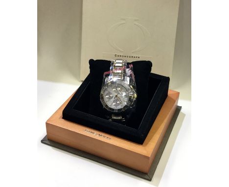 BAUME &amp; MERCIER: A gent's bi-metal chronograph wristwatch with multi dial complete with box and papers. Est. £1000 - £150