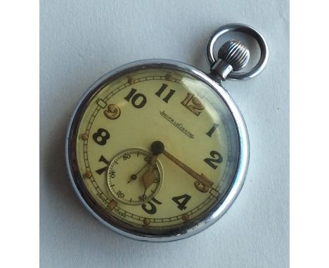A gent's silver plated Jaeger-LeCoultre Military pocket watch. Est. £40 - £60.