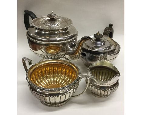 A good Georgian four piece Old Sheffield plated tea service. Est. £60 - £80.