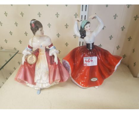 Royal Doulton Figures Karen HN2388 &amp; Southern Belle HN2229 (2) 