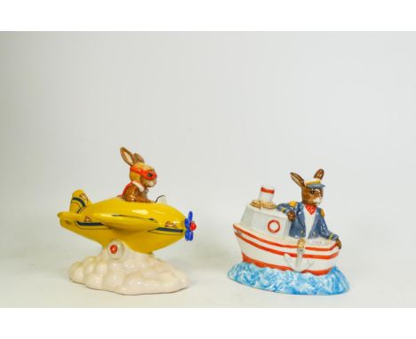 Royal Doulton Bunnykins Figures Choc's Away Db267 &amp; Ship Ahoy Db279, both limited edition (2) 