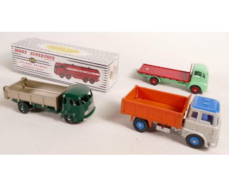 Boxed Dinky Supertoy Leyland Octopus tanker 943, Guty Warrior Flat Truck 432 , Bedford TK Tipper 435 &amp; Benne Basculante S