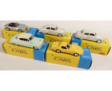 Boxed Corgi A Centenary of Cars model vehicles to include - Chevrolet Corvette, BMW Z8, Chevrolet 1950, Buick Cabriolet etc. 