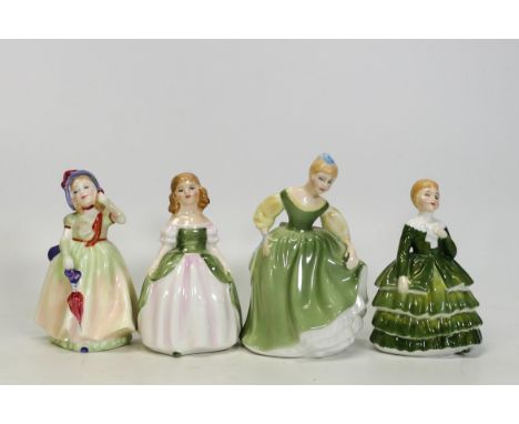 Royal Doulton Small Figures to include Fair Maiden Hn2211, Penny Hn2338 , Belle Hn2340 &amp; Babie Hn1679(4) 