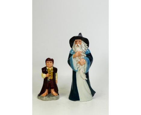 Royal Doulton Character Middle Earth Figures Gandalf Hn2911 &amp; Bilbo Hn2914(2) 