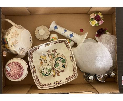 Mixed collection of ceramic items to include Sadler Crinolin lady Tea Pot, Masons items including Green Chartreuse, manchu fr