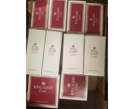A collection of boxed Royal Albert Crystal Glasses &amp; Flutes 