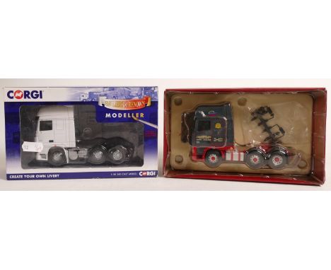 Corgi Truckfest CC13238 DAF XF Super Space Tractor Unit &amp; Corgi TRUCKFEST CC14100 DAF XF CAB UNIT, both boxed (2) 