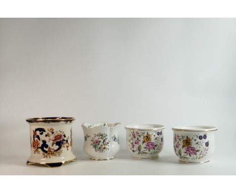 Masons Mandalay Patterned Planter, Aynsley Pembroke similar item &amp; 2 Coalport San Remo patterned pots(2nds), tallest 16cm