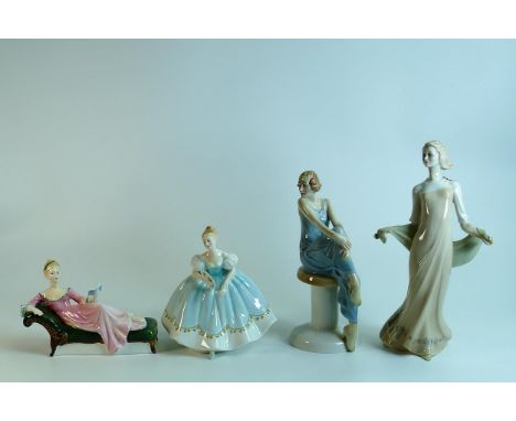 Royal Doulton Seconds Lady figures to include First Dance Hn2803, Repose Hn2272, Flirtation Hn3071 &amp; Enchanting Evenings 