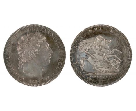 GREAT BRITAIN.  MILLED SILVER, GEORGE III CROWN 1819 LIX, toned and proof-like, gEF++++