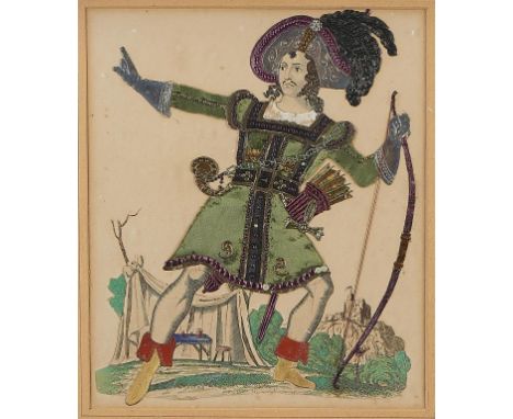 THREE REGENCY TINSEL PICTURES OF ACTORS, EARLY 19TH C  including MR SMITH AS THE PIRATE OF THE BLACK SEA BY A PARK and MR DRY