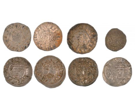 ENGLAND. HAMMERED SILVER, RICHARD I PENNY short cross, Ravl on Lvnd, halfpenny, London, John Pennies, Canterbury (2), London 