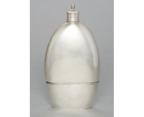 A GEORGE III SILVER FLASK AND BEAKER with reversible screw cap, 25.5cm h, by Stephen Adams II, London 1814, 15ozs++Light wear