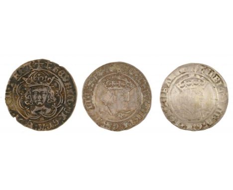 ENGLAND. HAMMERED SILVER, HENRY VII GROAT London large flan with particularly strong portrait, F-VF Henry VIII, Groat, profil