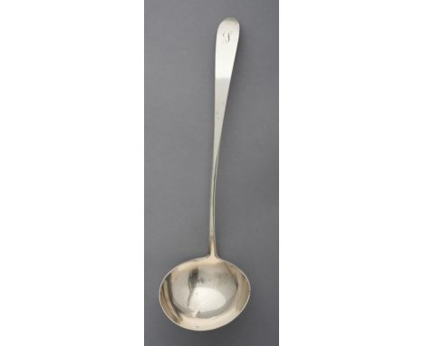 PERTH.  A SCOTTISH PROVINCIAL SILVER SOUP LADLE Old English pattern, 35cm l, by John Cornfute, 1772-85, 6ozs 16dwts++A good e