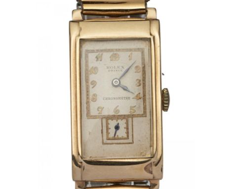 A ROLEX 9CT GOLD   WRISTWATCH PRINCE CHRONOMETER  calibre 1332, ROLEX ULTRA PRIMA movement, caseback with crown trademark and