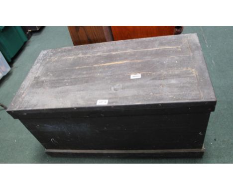 A PAINTED SOFTWOOD TOOLBOX plus contents 