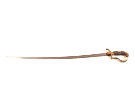 A German Officers presentation sword with engraved blade (no scabbard)