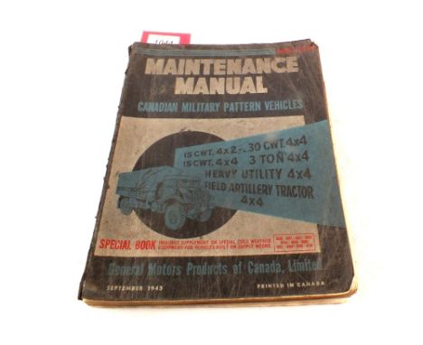 A maintenance manual for Canadian Military Pattern Vehicles (dated Sept 1943) (as found)