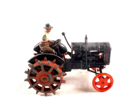 Britains Fordson Major tractor and driver, spade lug rear wheels