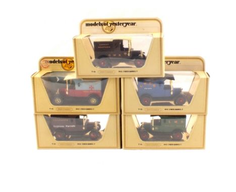 Various Matchbox Models of Yesteryear, 1912 Ford model T Southern Express Parcels, LMS Parcels Service, LNER Parcels, Great W