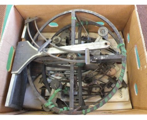 A vintage wooden and tin plate Ferris wheel plus some 0 gauge track